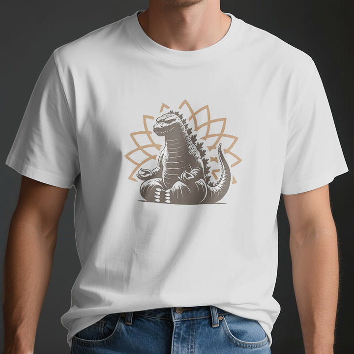 Olivenorma Funny Dinosaur Yoga Meditation T-Shirt