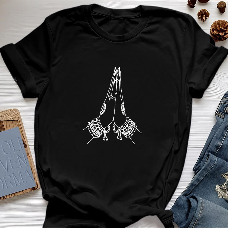 Olivenorma Meditation Namaste Yoga T-Shirt - Black - 2XL - image 6