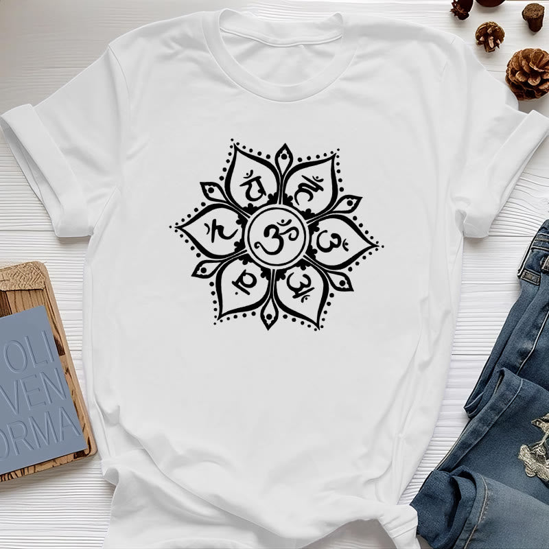Olivenorma Seven Chakra Symbols T-Shirt - White - 2XL - image 5