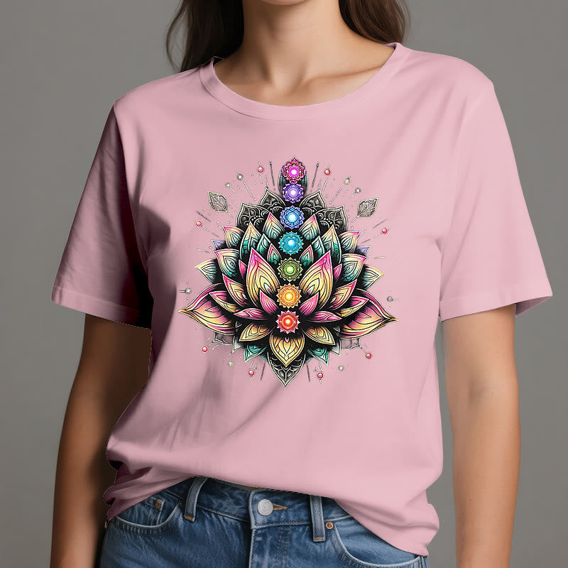 Olivenorma Chakra Lotus Flower Yoga Meditation T-Shirt - image 16
