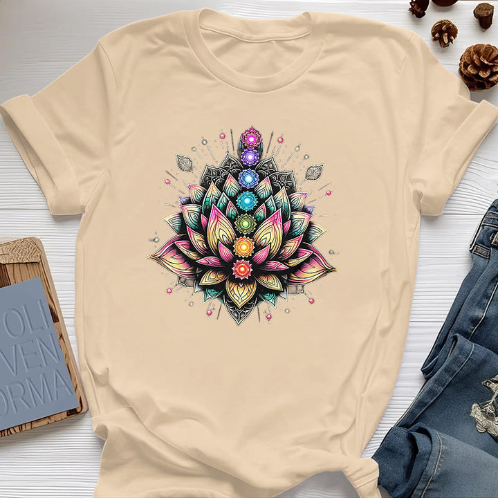 Olivenorma Chakra Lotus Flower Yoga Meditation T-Shirt - Yellow - 2XL - image 9