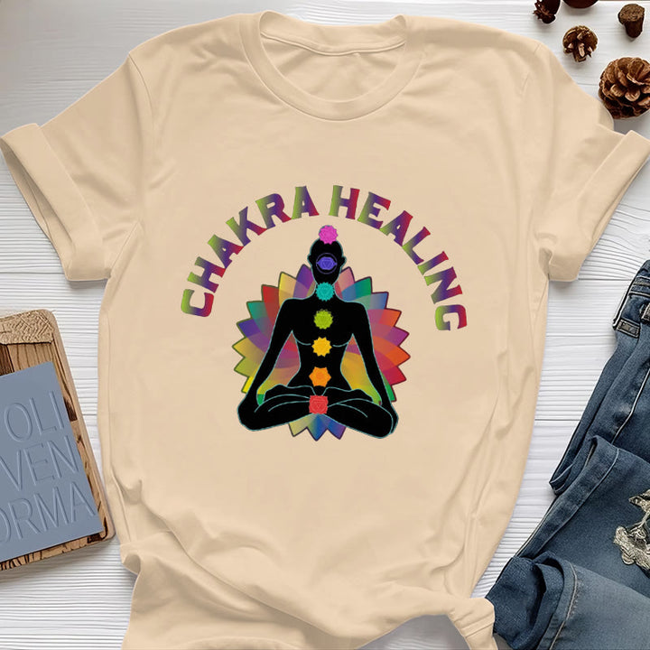 Olivenorma Chakra Healing Reiki Yoga Meditation T-Shirt - Yellow - 2XL - image 9