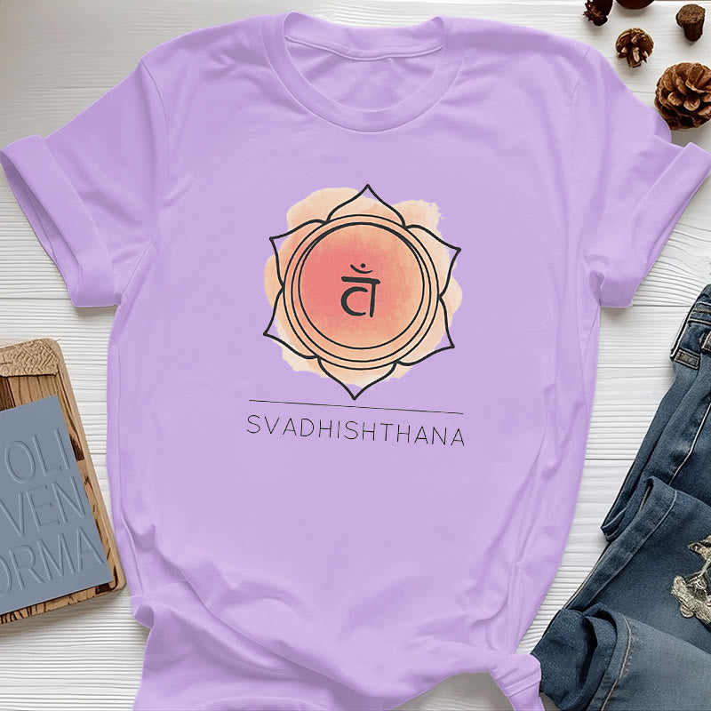 Olivenorma Orange Sacral Chakra Yoga T-Shirt - Purple - image 15