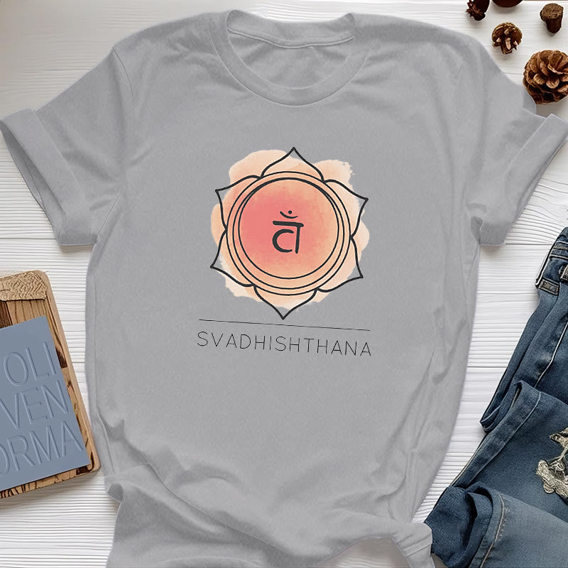 Olivenorma Orange Sacral Chakra Yoga T-Shirt - Gray - image 7