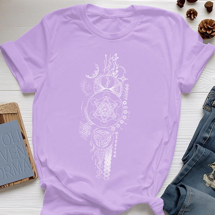 Olivenorma Flower Of Life Sacred Geometry T-Shirt - Purple - 2XL - image 15