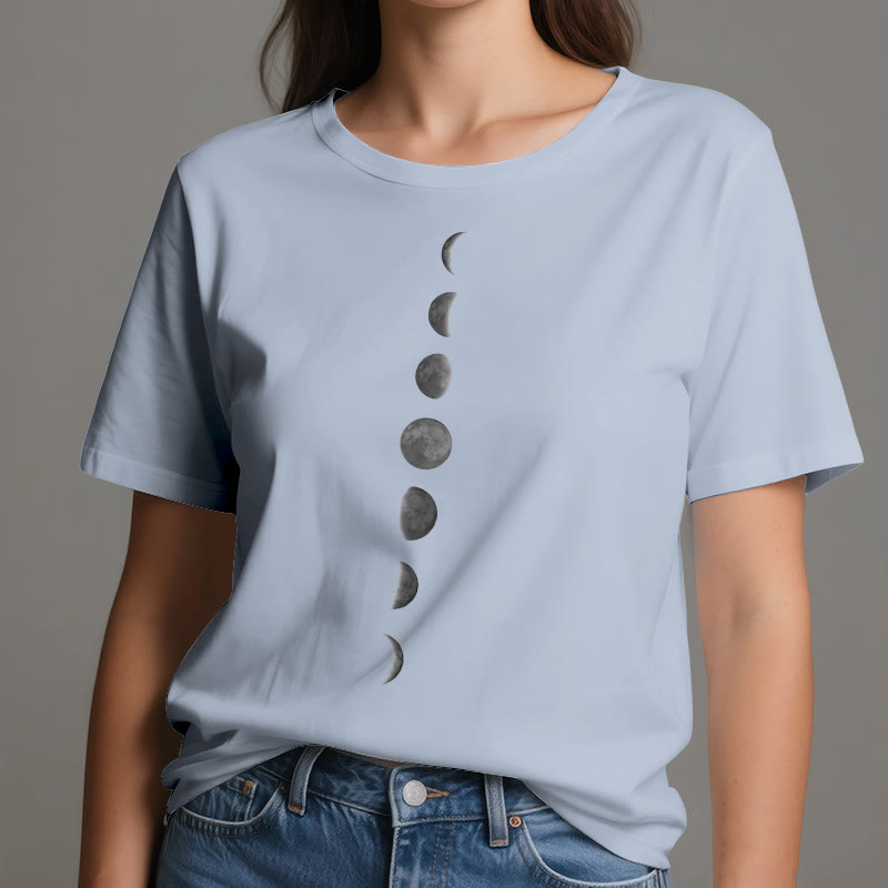 Olivenorma Moon Phase Print Yoga Meditation T-Shirt - image 12