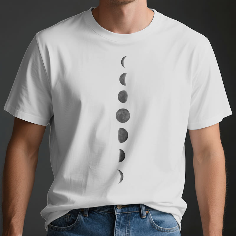 Olivenorma Moon Phase Print Yoga Meditation T-Shirt - image 3