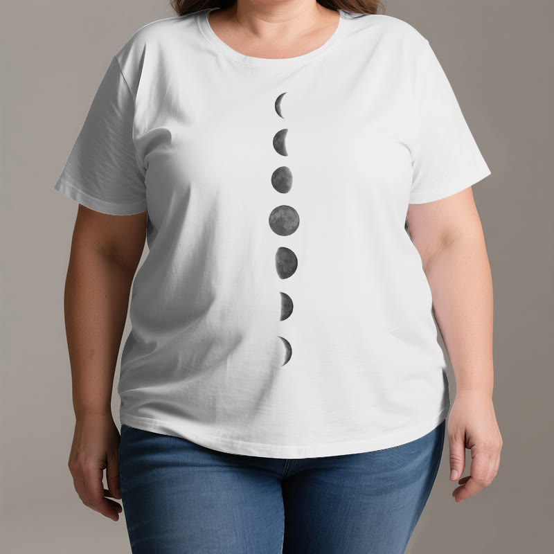 Olivenorma Moon Phase Print Yoga Meditation T-Shirt - image 2
