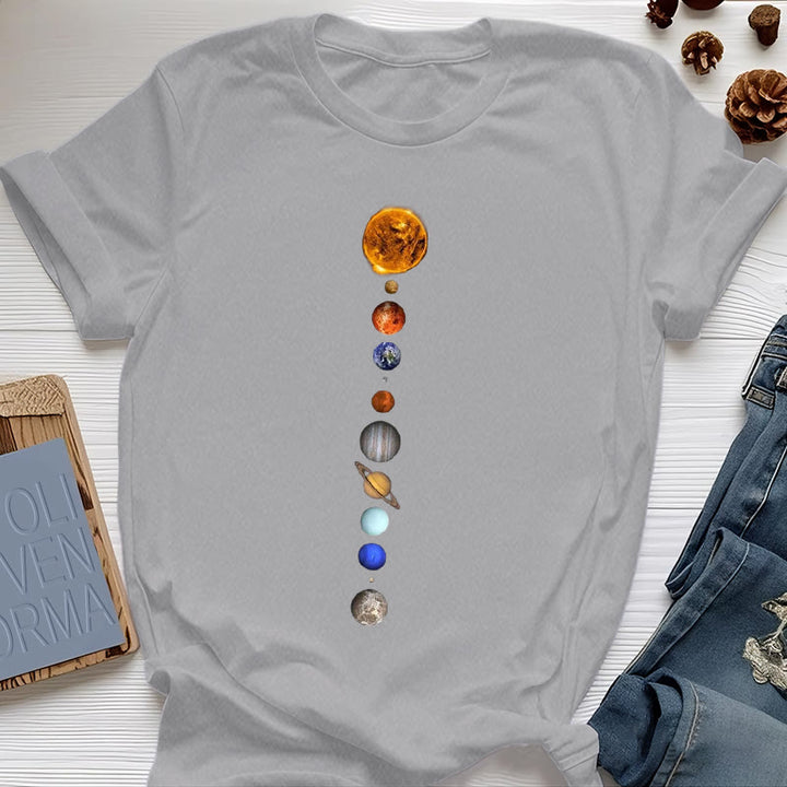 Olivenorma Solar System Galaxy Array Print T-Shirt - Gray - 2XL - image 7