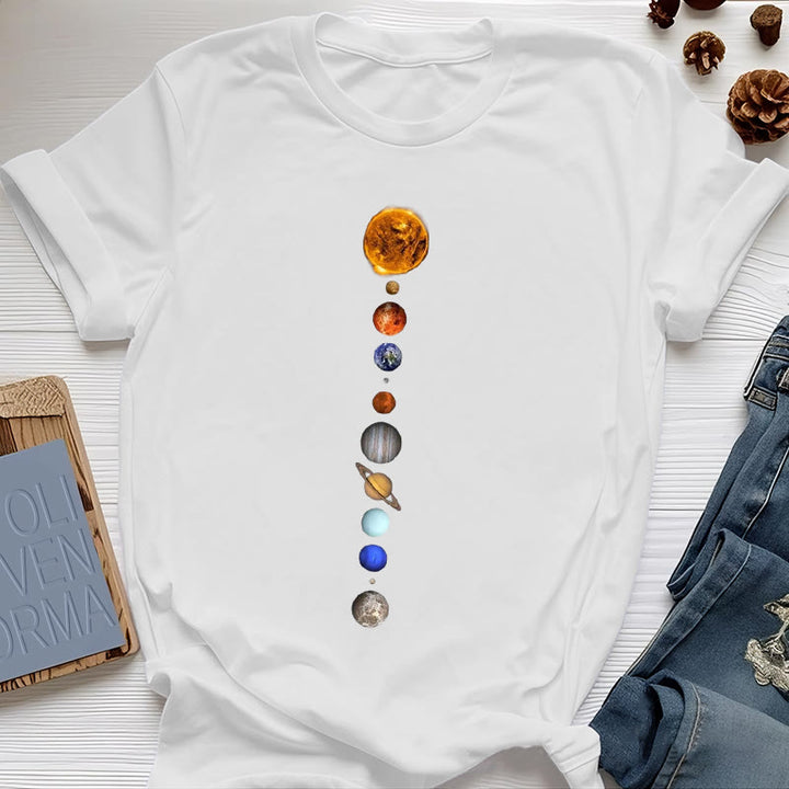 Olivenorma Solar System Galaxy Array Print T-Shirt - White - 2XL - image 5
