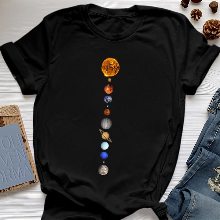 Olivenorma Solar System Galaxy Array Print T-Shirt - Black - 2XL - image 0