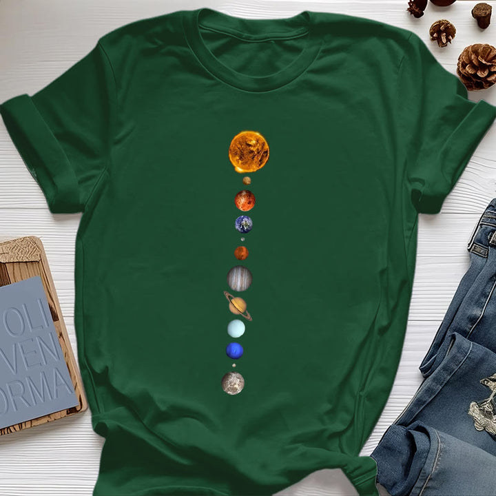 Olivenorma Solar System Galaxy Array Print T-Shirt - Dark Green - 2XL - image 19