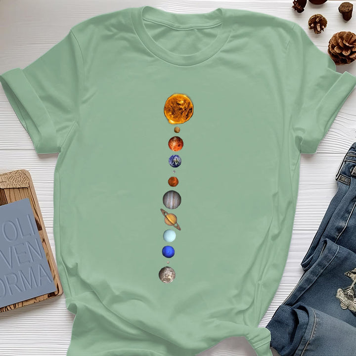 Olivenorma Solar System Galaxy Array Print T-Shirt - Light Green - 2XL - image 17
