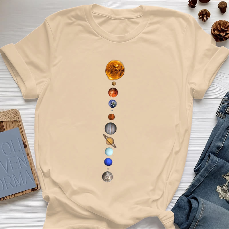 Olivenorma Solar System Galaxy Array Print T-Shirt - Yellow - 2XL - image 9