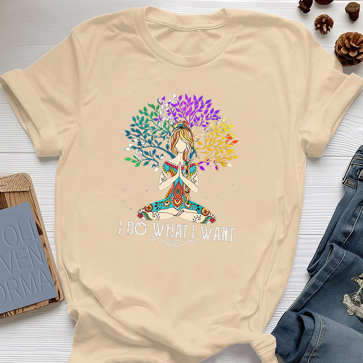Olivenorma "I Do What I Want" Yoga Meditation T-Shirt - Yellow - 2XL - image 9