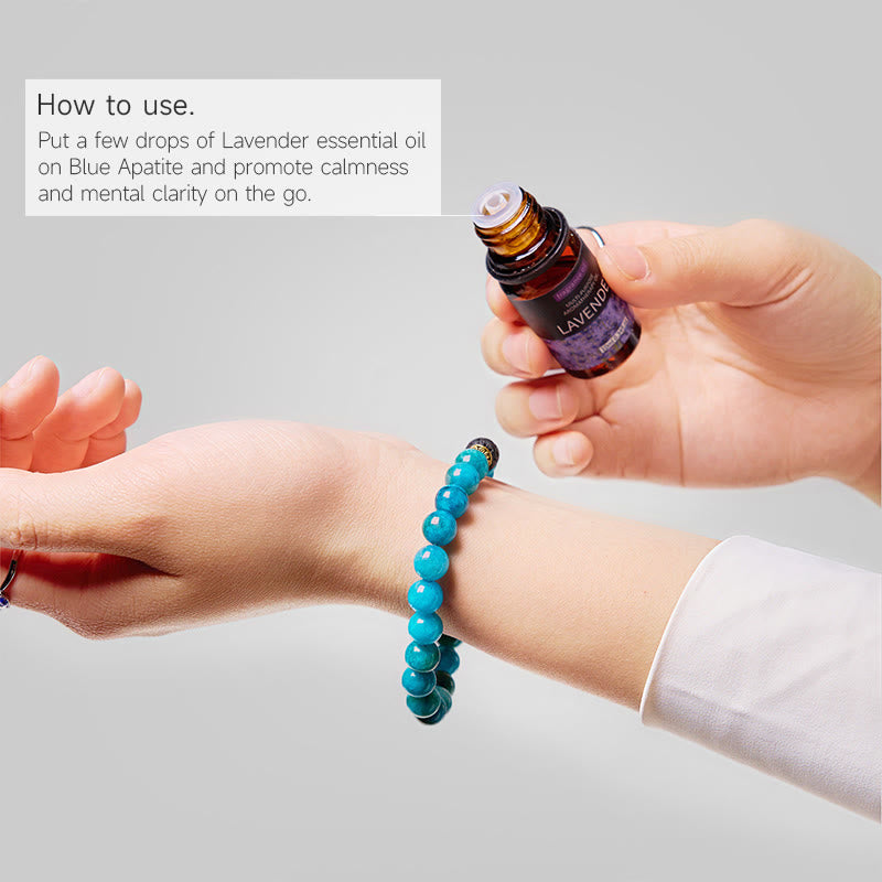 Olivenorma "Balmaara Essence" Blue Apatite Throat Chakra Essential Oil Bracelet - image 2