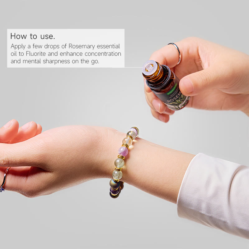 Olivenorma "Auralith Harmony" Fluorite Cleansing Essential Oil Bracelet - image 2