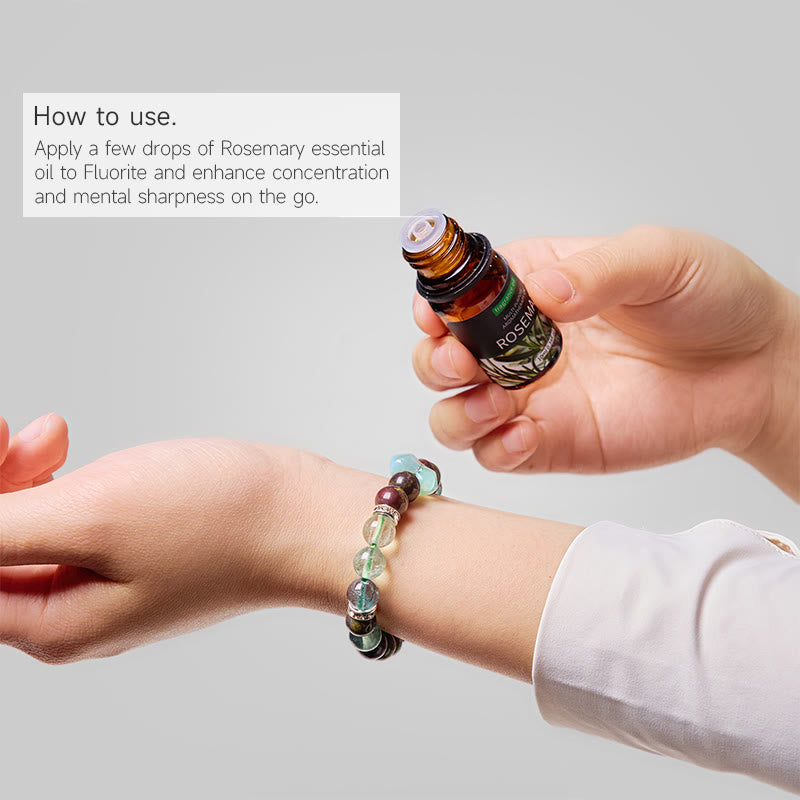 Olivenorma "​​Meadow Heart" Fluorite Mood Relief Essential Oil Bracelet - image 2