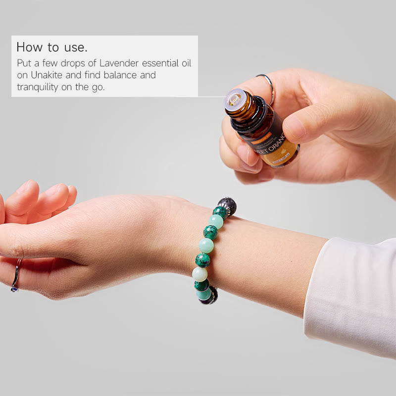 Olivenorma "Forest Pebbles" Natural Gemstone Vitality Essential Oil Bracelet - image 2