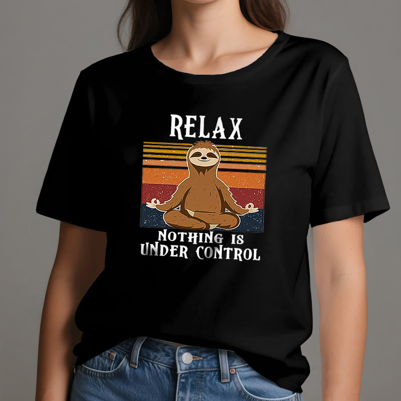 Olivenorma Relaxed Sloth Retro Cotton T-Shirt - image 8
