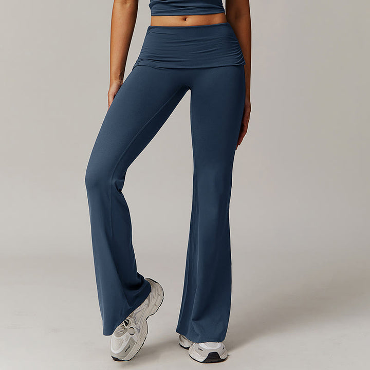 Olivenorma High-Waist Flare Workout Pants - Gray Blue - XL - image 21