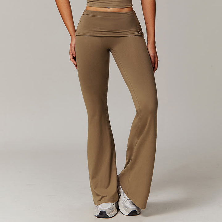 Olivenorma High-Waist Flare Workout Pants - Brown - XL - image 14
