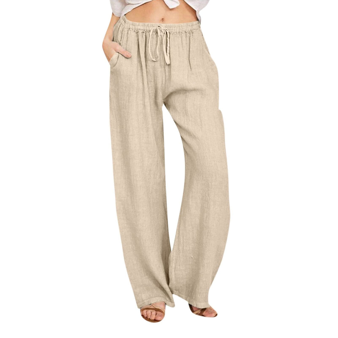 Olivenorma Women's Cotton Linen Wide Leg Pants - Khaki - 3XL - image 28
