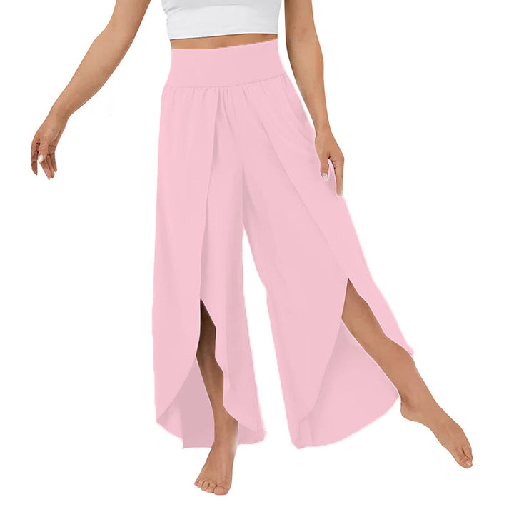 Olivenorma Women's Loose Fit Slit Stretch Flare Leg Elastic Waist Comfortable Flexible Stylish Yoga Pants - Pink - 3XL - image 22