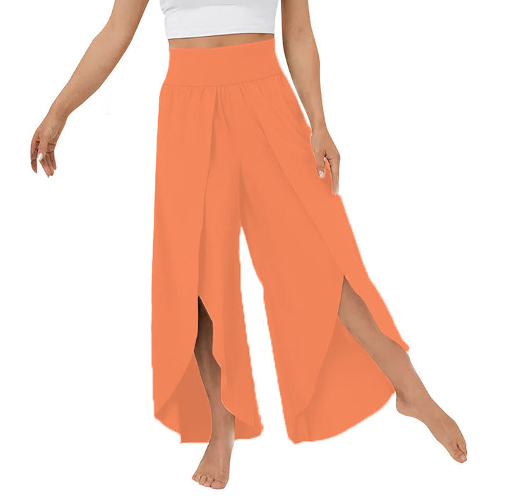 Olivenorma Women's Loose Fit Slit Stretch Flare Leg Elastic Waist Comfortable Flexible Stylish Yoga Pants - Orange - 3XL - image 25