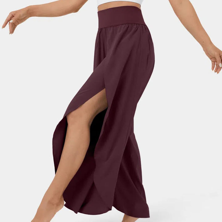 Olivenorma Women's Loose Fit Slit Stretch Flare Leg Elastic Waist Comfortable Flexible Stylish Yoga Pants - image 14