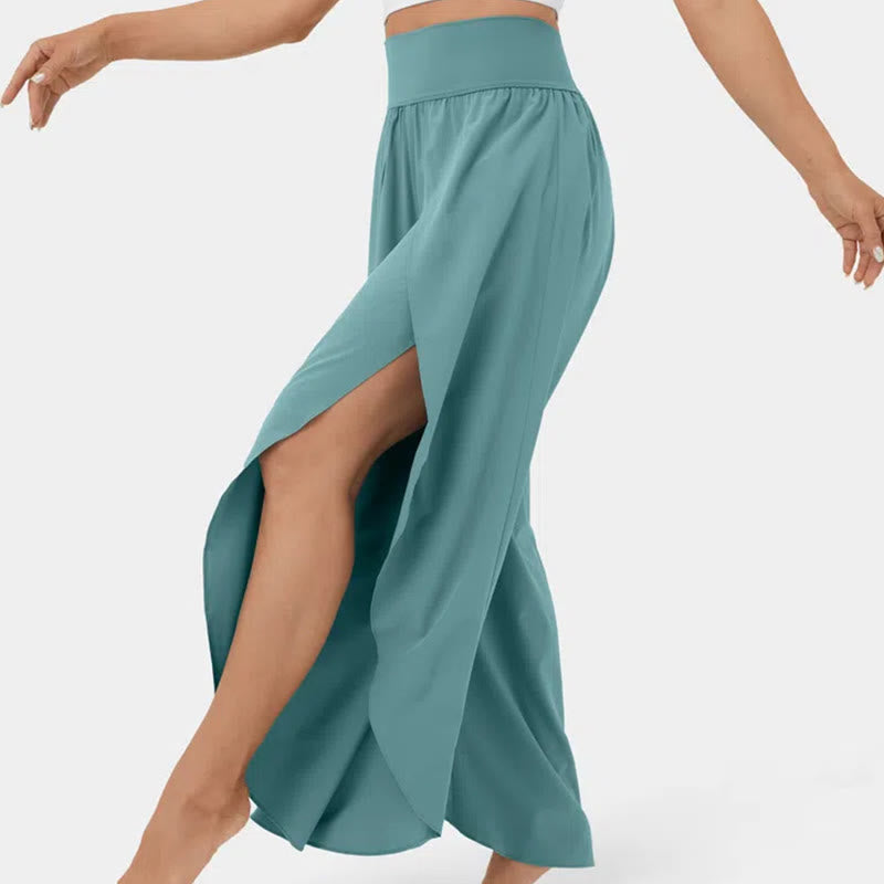 Olivenorma Women's Loose Fit Slit Stretch Flare Leg Elastic Waist Comfortable Flexible Stylish Yoga Pants - image 1
