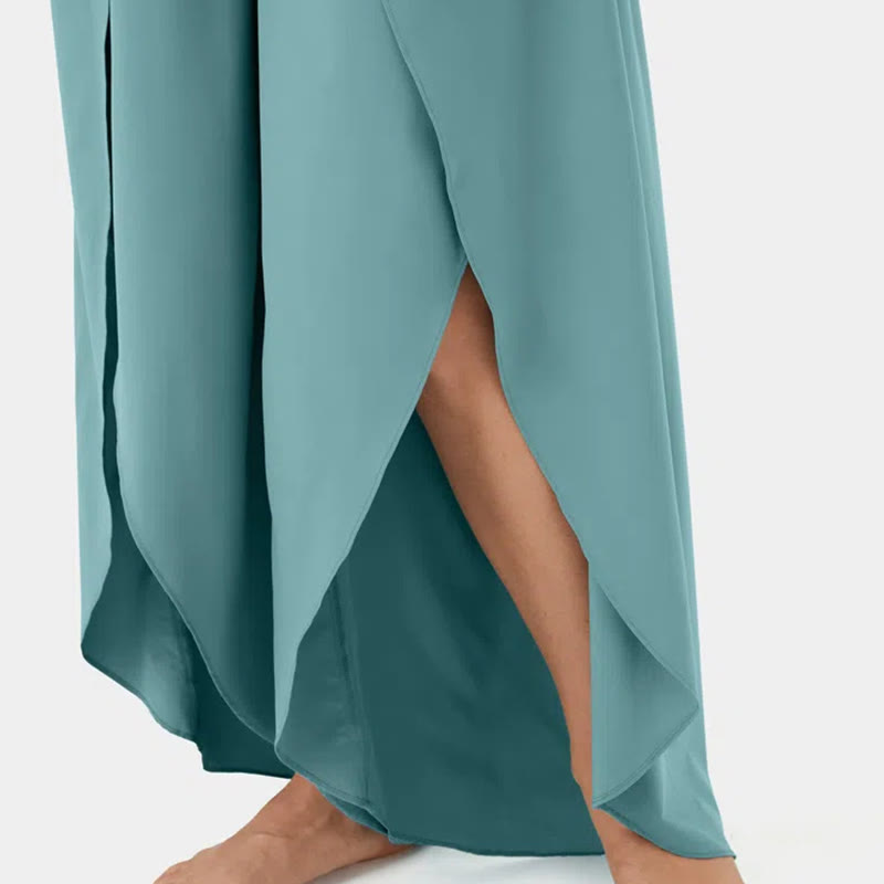 Olivenorma Women's Loose Fit Slit Stretch Flare Leg Elastic Waist Comfortable Flexible Stylish Yoga Pants - image 6