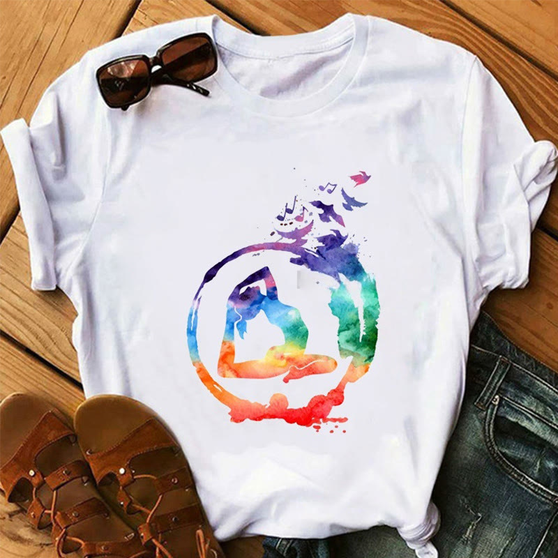 Olivenorma Lotus Yoga Meditation Tree of Life T-Shirt - Yoga Poses - 2XL - image 1