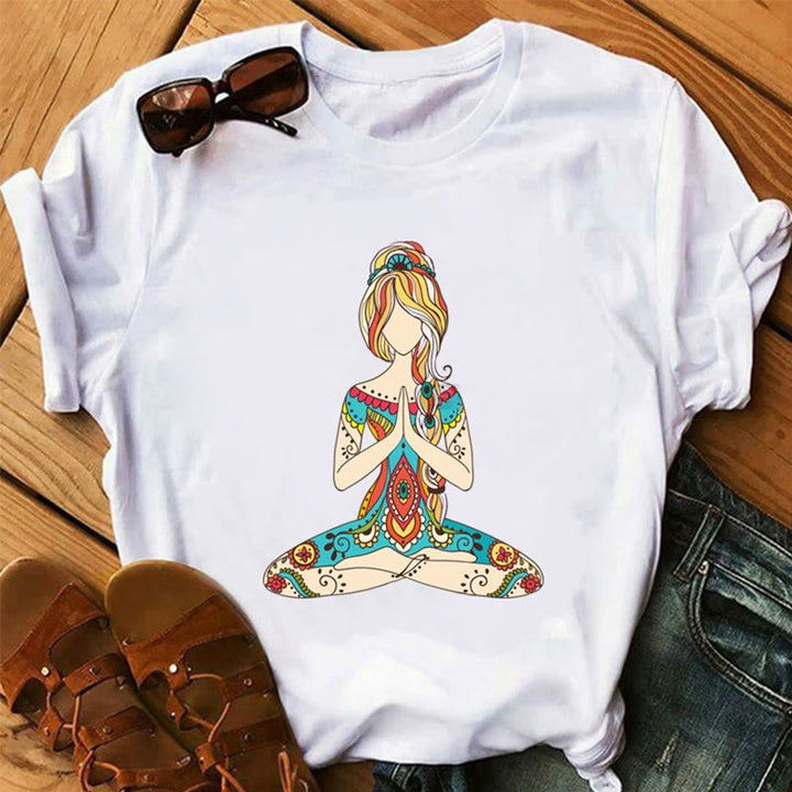Olivenorma Lotus Yoga Meditation Tree of Life T-Shirt - Meditating Girl - 2XL - image 2