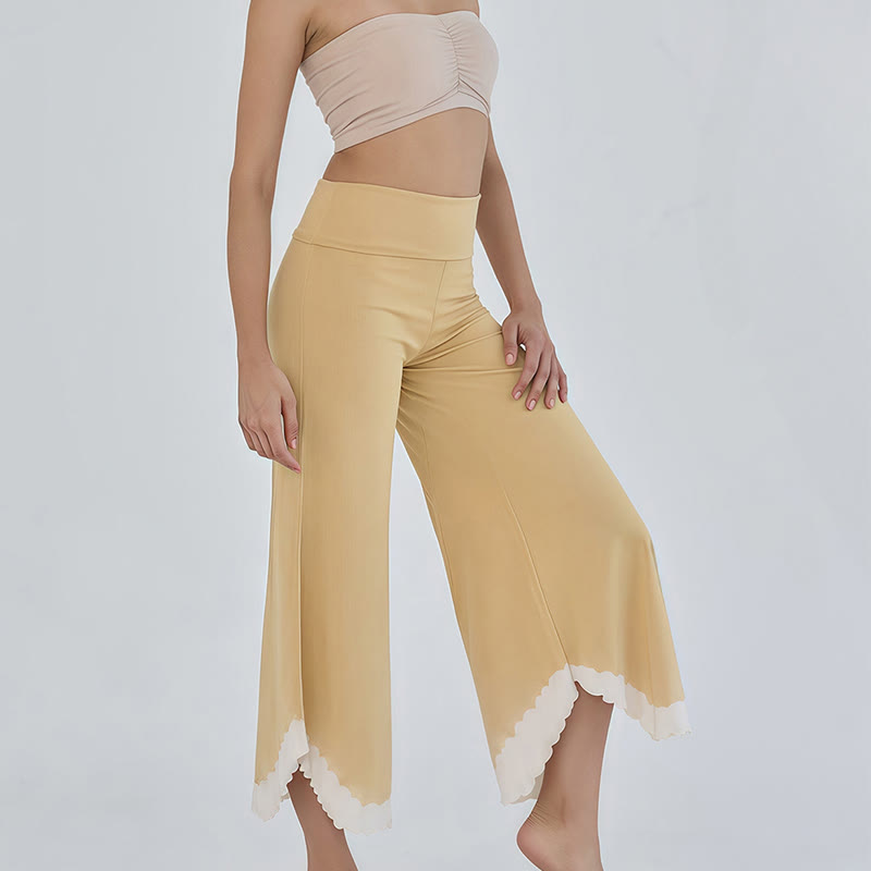 Olivenorma Flowy Cotton Flare Cropped Pants - image 1