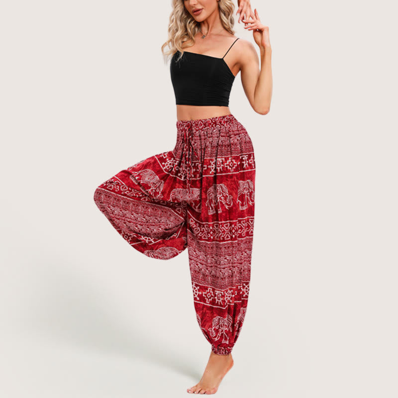 Olivenorma Boho Elephant Yoga Bloomers Pants - image 5