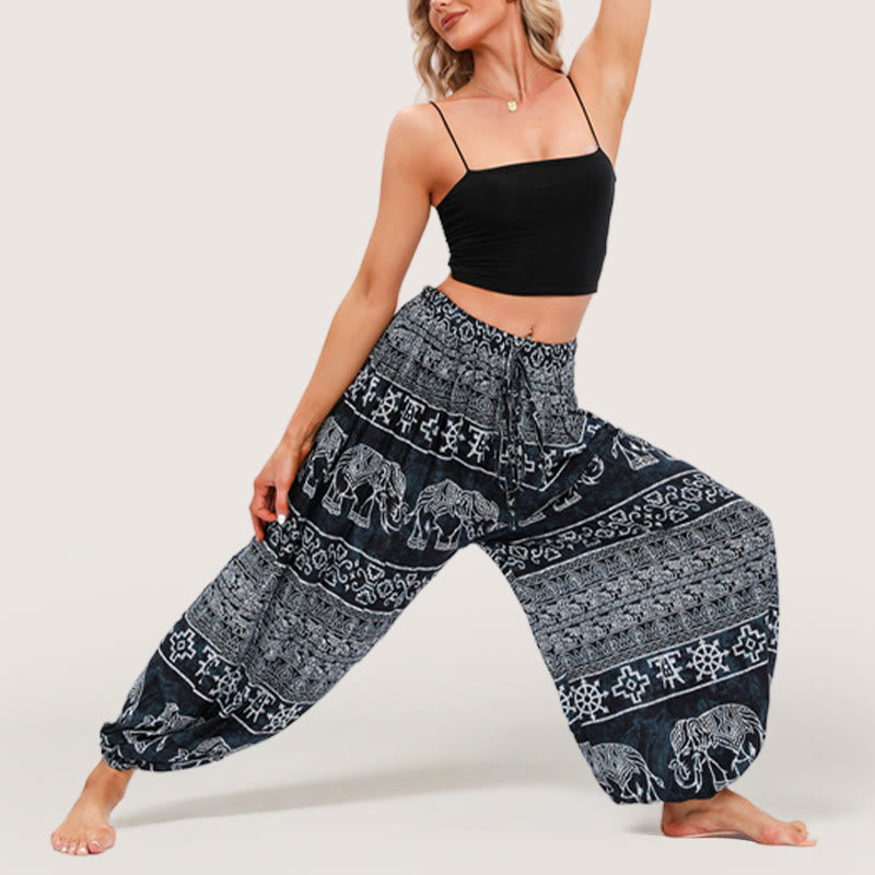 Olivenorma Boho Elephant Yoga Bloomers Pants - image 1