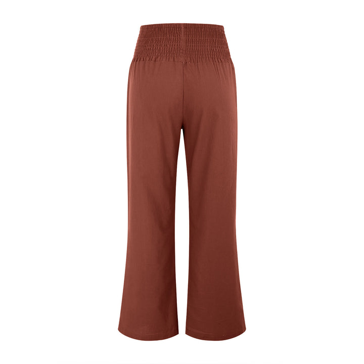Olivenorma Plain Color Wide Leg High Waist Loose Fit Women's Lounge Pants with Pockets - image 21