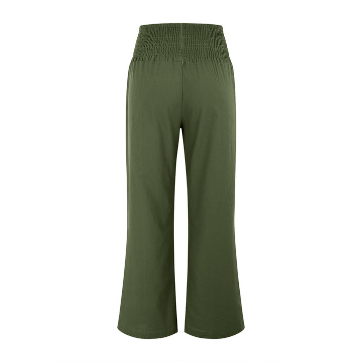 Olivenorma Plain Color Wide Leg High Waist Loose Fit Women's Lounge Pants with Pockets - image 25