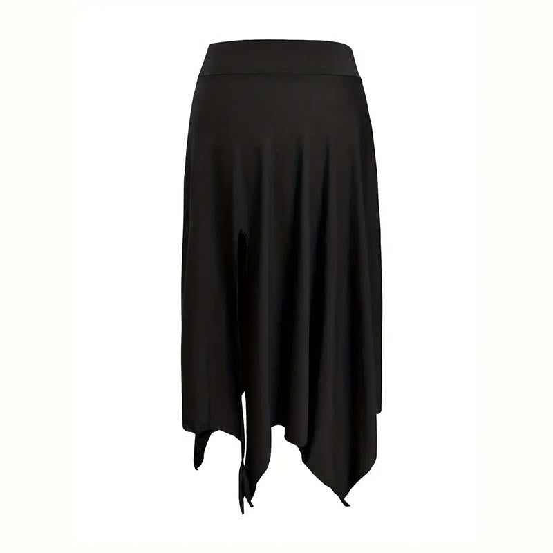 Olivenorma Boho Style Solid Drawstring Midi Split Skirt Dress - image 12