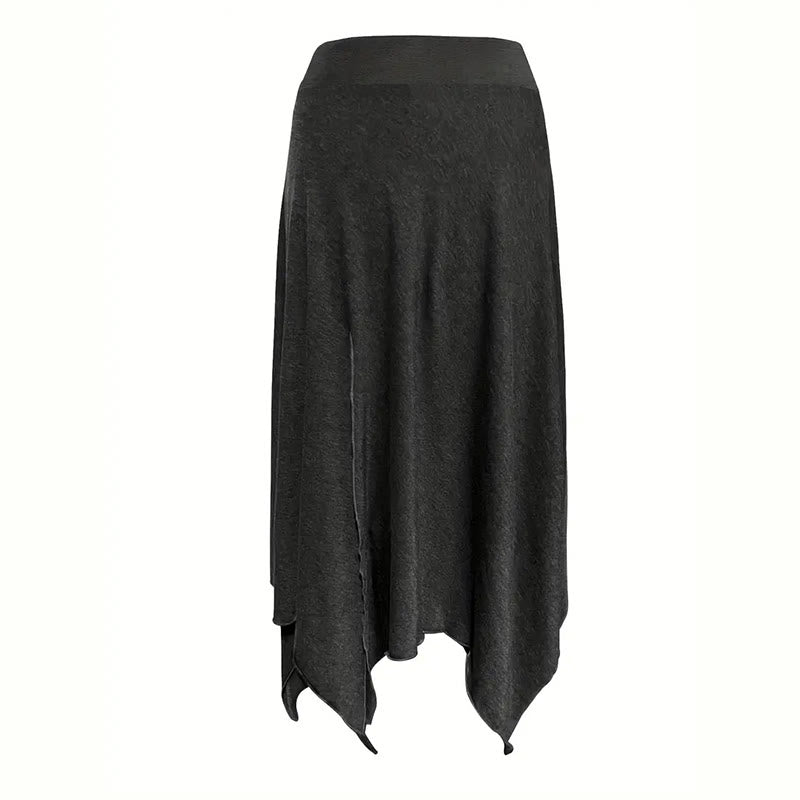 Olivenorma Boho Style Solid Drawstring Midi Split Skirt Dress - image 8