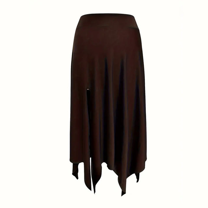Olivenorma Boho Style Solid Drawstring Midi Split Skirt Dress - image 24