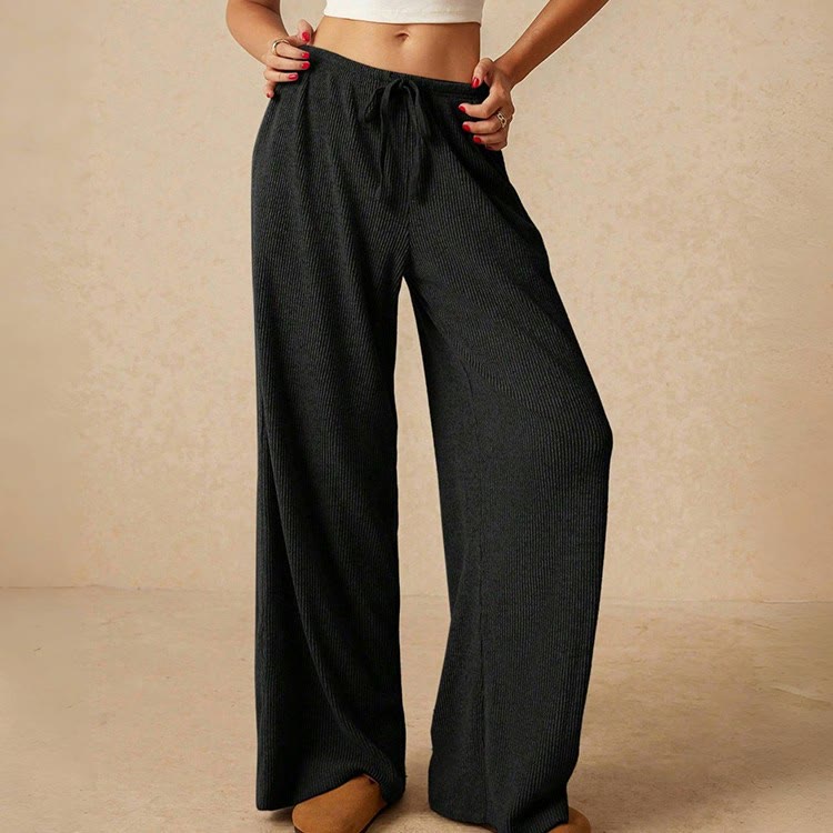 Olivenorma Plain Color Casual High Waist Pull On Elastic Women's Straight-Leg Pants - image 19