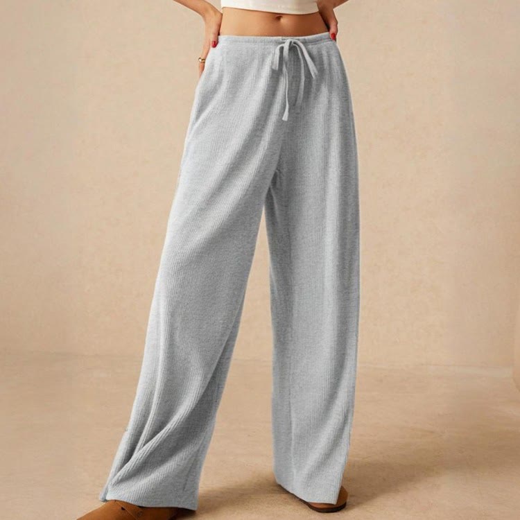 Olivenorma Plain Color Casual High Waist Pull On Elastic Women's Straight-Leg Pants - image 8