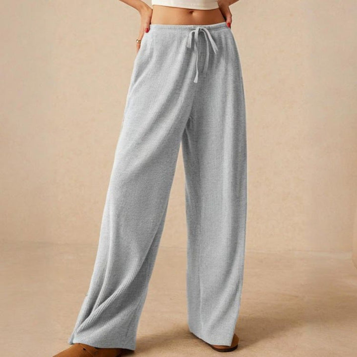 Olivenorma Plain Color Casual High Waist Pull On Elastic Women's Straight-Leg Pants - image 8