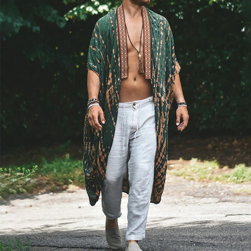 Olivenorma Mens Loose Open Front Beach Robe Cardigan - image 2