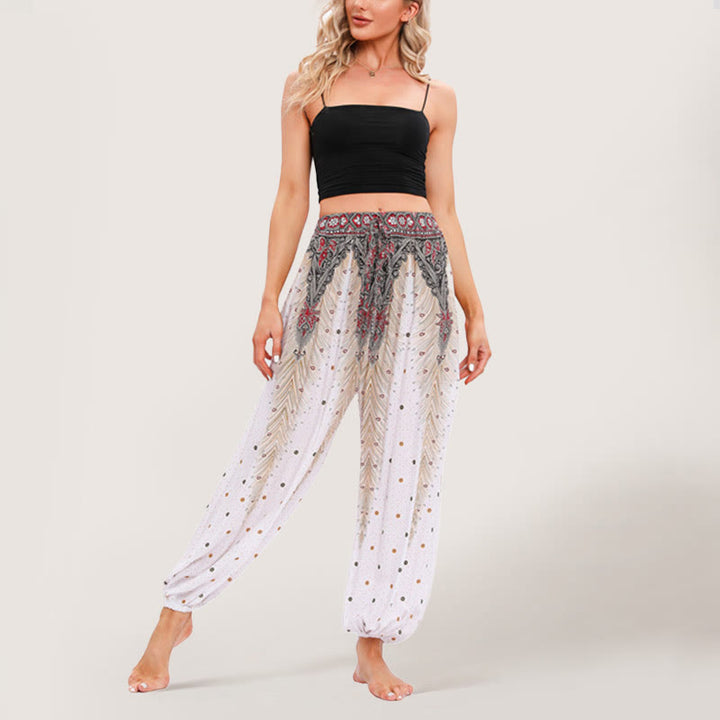 Olivenorma Celestial Print Boho Women's Elastic Waist Harem Pants - image 10