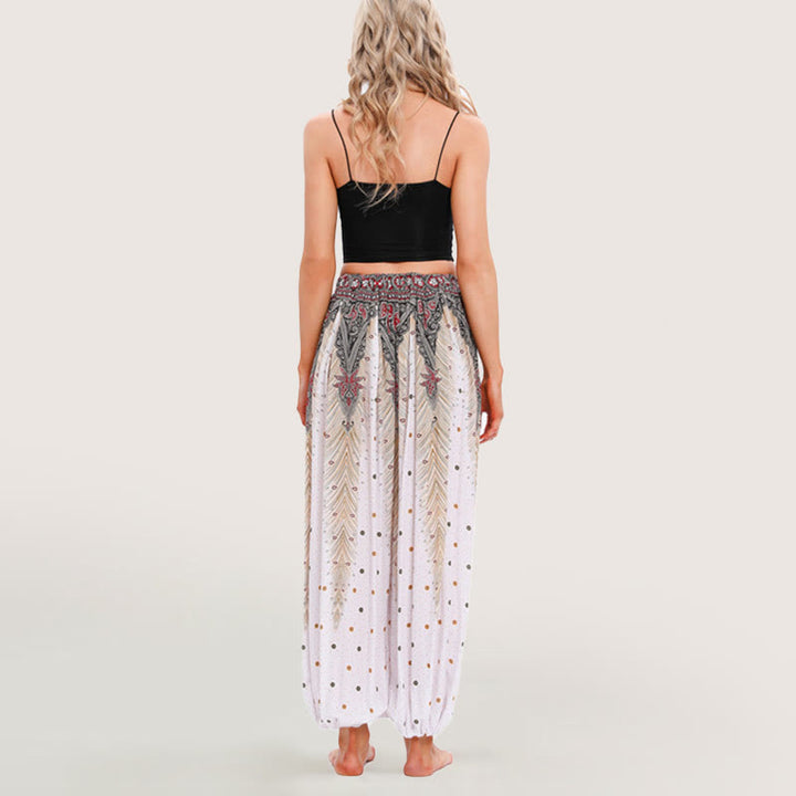 Olivenorma Celestial Print Boho Women's Elastic Waist Harem Pants