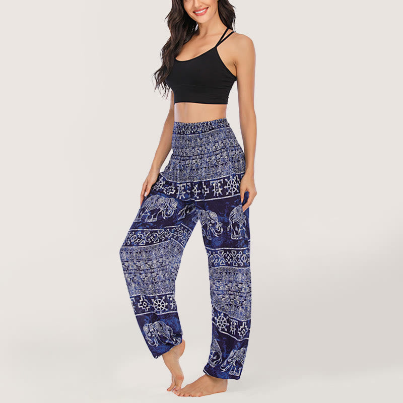 Olivenorma Elephant Yoga Pants Viscose Women's Elastic Waist Harem Pants - image 1