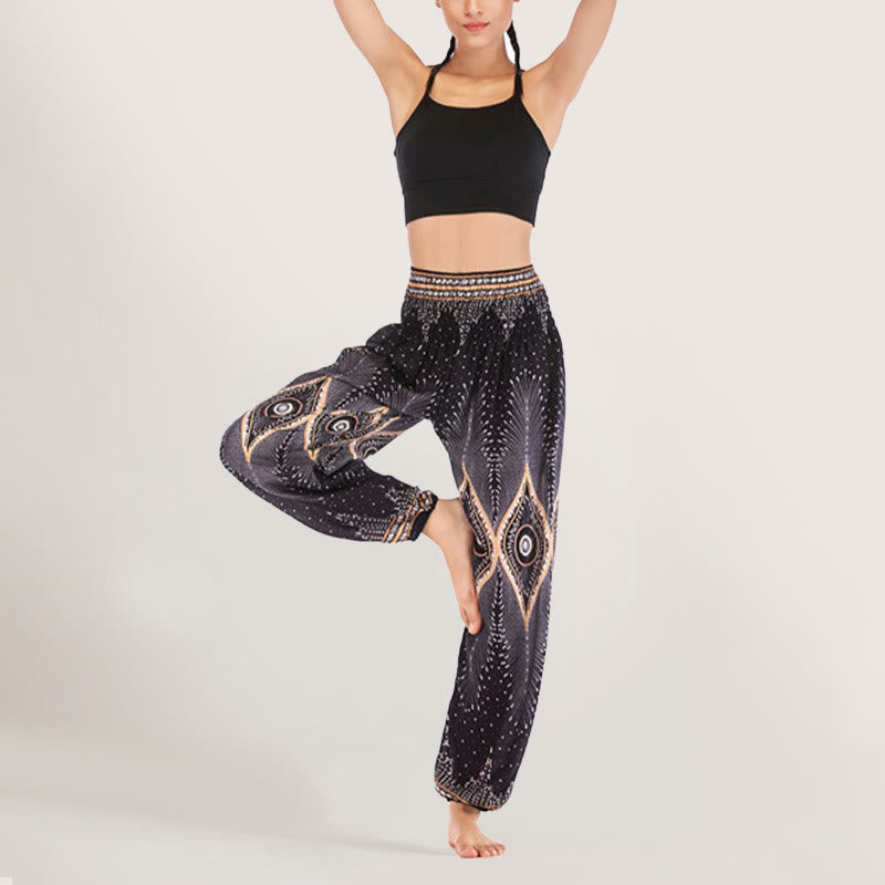 Olivenorma Boho Mandala Viscose Women's Elastic Waist Harem Pants - image 13